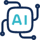 AI and localization technology icon